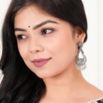 Women's Traditional Silver AZ838-OXidised Chandbali Ethnic Design Jhumka/Jhumki Earrings for Women